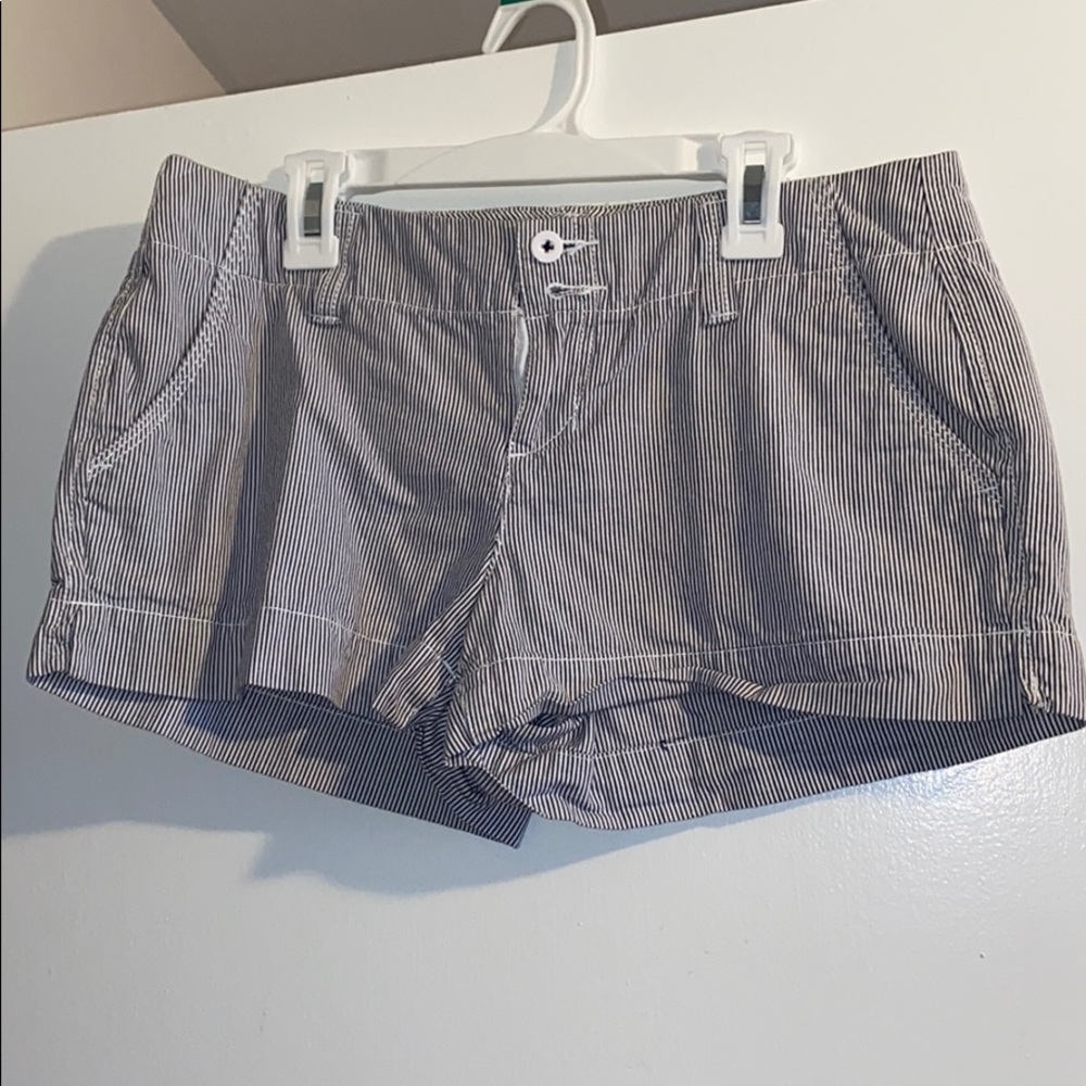 Black and white stripped shorts